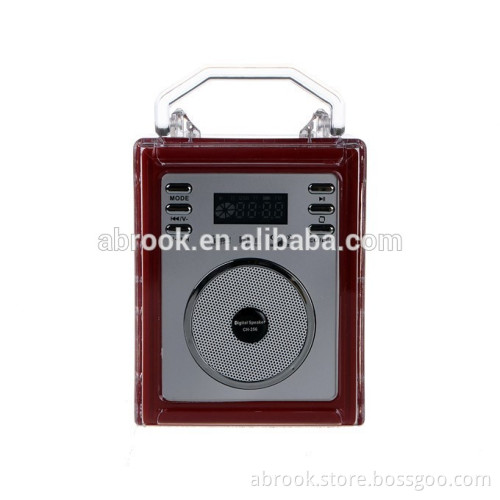 Crystal super bass portable mini led speaker with usb charger
